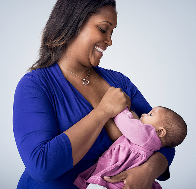 Image of a mom breastfeeding her baby