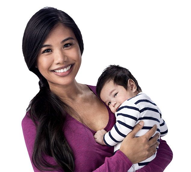 Image of a mom holding her baby close to her