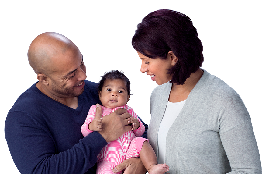 Image of a mother and father with their baby