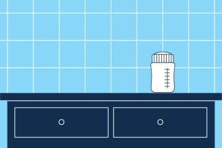 Storing and Thawing Breast Milk Bottle on Counter