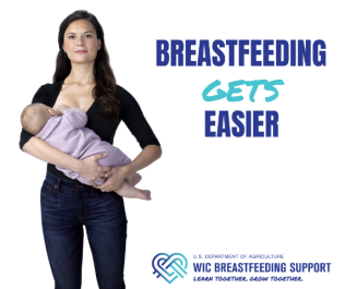 Breastfeeding parent holding baby
