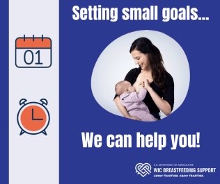Mom breastfeeding baby social media message